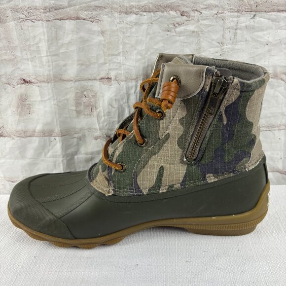Sperry Women's 9 Brown Camo Syren Gulf Waterproof Rain Duck Boots - Picture 9 of 11